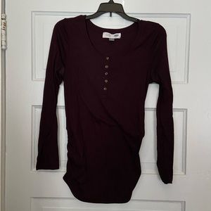 Dark Purple Maternity Long Sleeve Top